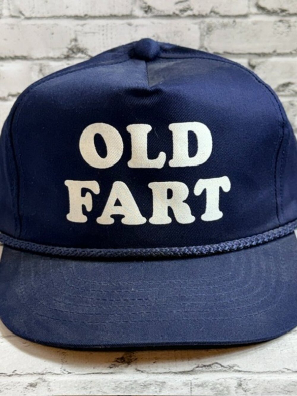 Vintage Old Fart Hat Cap Snapback Grandpa Fathers Day Blue Youngan OC Rope Gift